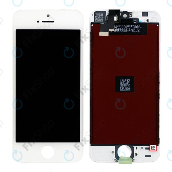 Kijelző iPhone 5S, SE, White, Érintőüveg kerettel
