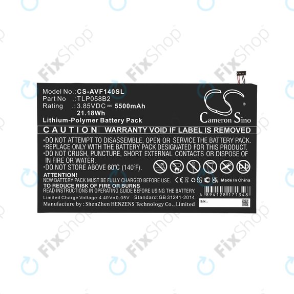Akkumulátor Vodafone Tab Prime 7, 5500mAh, Li-Pol, 3.85V, TLP058B2, HQ
