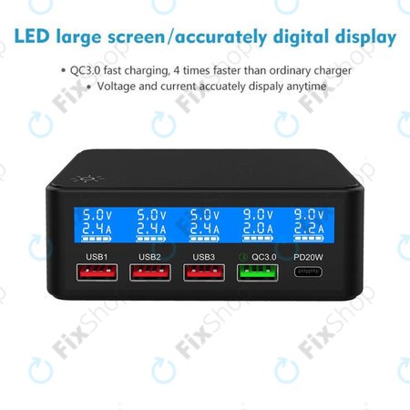 FixPremium - USB Charging Station with USB 3.0 & USB-C