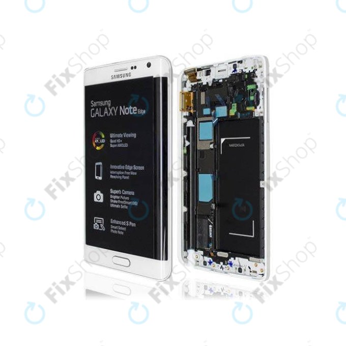Samsung Galaxy Note Edge N915FY - LCD Kijelző + Érintőüveg + Keret (Black) - GH97-16636A Genuine Service Pack
