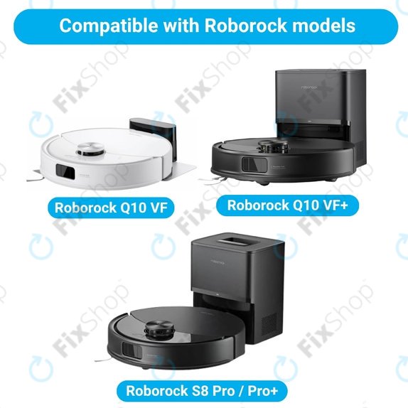 Pótalkatrész készletXiaomi Roborock Q10 VF, Q10 VF+, S8 Pro, S8 Pro Plus (1x Főkefe, 2x Szűrő, 2x Oldalkefe, 2x Felmosórongy, 2x Porzsák)
