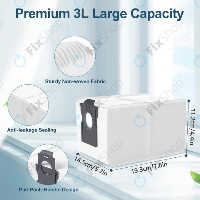 Porzsák, 2 db Xiaomi Dreame X40 Ultra, X50 Ultra, L40s Pro Ultra, L40 Ultra, L10s Ultra Gen2, Mova E30 Ultra, Mova V50 Ultra, P60