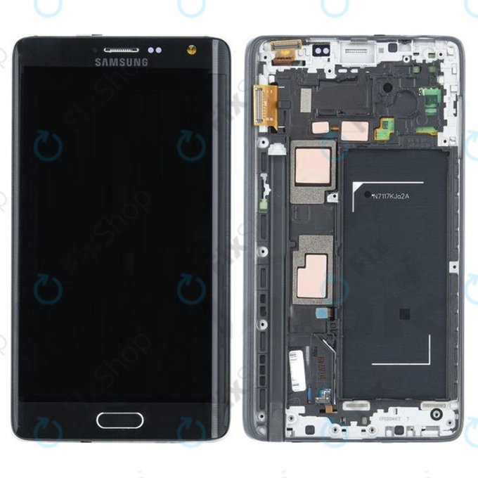 Samsung Galaxy Note Edge N915FY - LCD Kijelző + Érintőüveg + Keret (Black) - GH97-16636A Genuine Service Pack