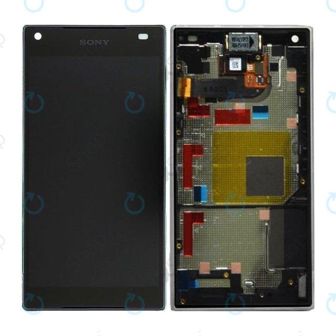 Sony Xperia Z5 Compact E5803 - LCD Kijelző + Érintőüveg + Keret (Graphite Black) - 1297-3728 Genuine Service Pack