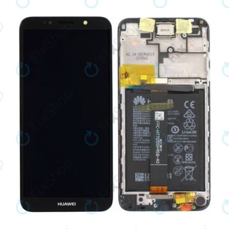 Huawei Y5 (2018), Y5 Prime (2018) - LCD Kijelző + Érintőüveg + Keret + Akkumulátor (Black) - 02351XHU, 02352CQV