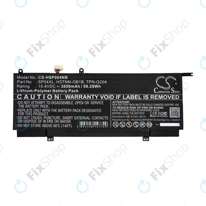 Akkumulátor HP Spectre X360 13, 3850mAh, Li-Pol, 15.4V, HSTNN-OB1B, HQ