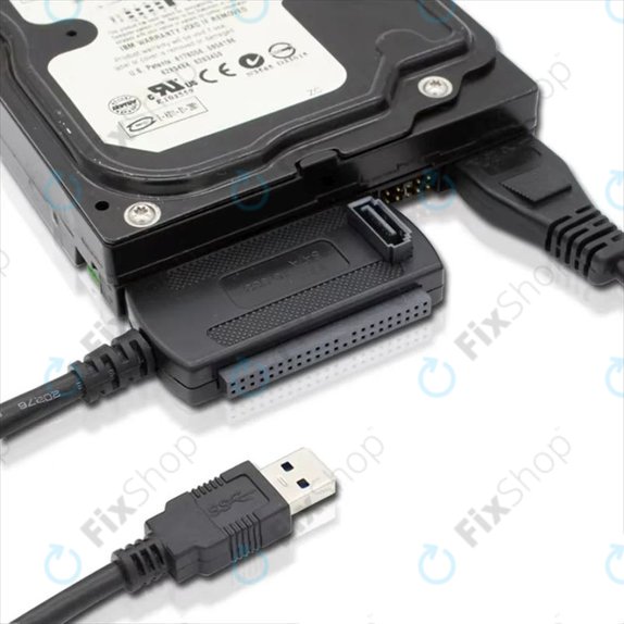 USB 2.0 IDE / SATA adapter 2,5" és 3,5" HDD/SSD-hez, EU tápegységgel
