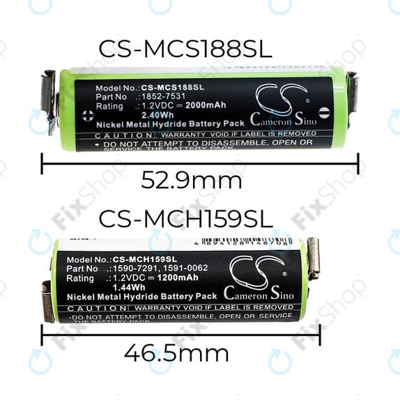 Akkumulátor Moser Easy Style 1881, 2000mAh, Ni-MH, 1.2V, 1852-7531, HQ