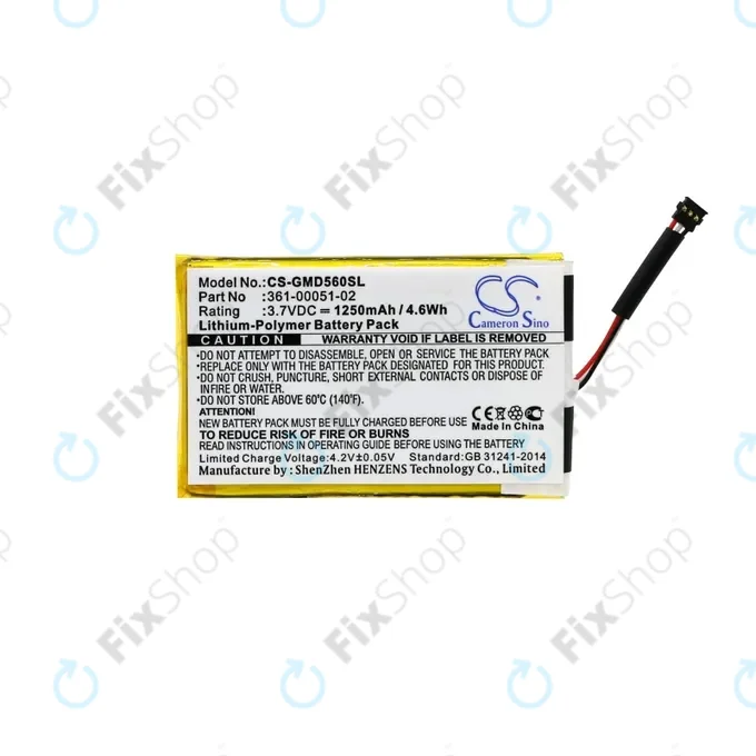 Garmin Dezl 560LMT, 560LT, 650LM, Nuvi 52LM 5'', SAT NAV - Akkumulátor 361-00051-02 1250mAh HQ
