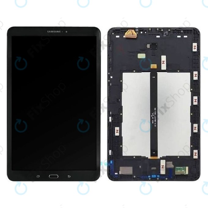 Samsung Galaxy Tab A 10.1 LTE (2016) T585, T580 - LCD Kijelző + Érintőüveg + Keret (Black) - GH97-19022A, GH97-19203A Genuine Service Pack
