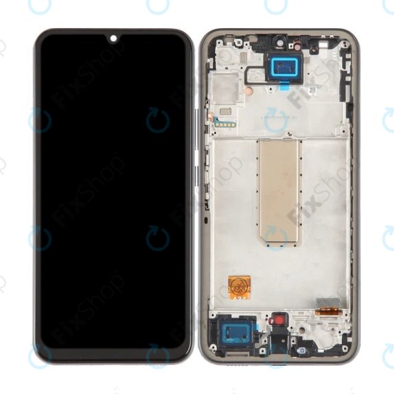 Samsung Galaxy A34 5G A346B - LCD Kijelző + Érintőüveg + Keret (Black) OLED