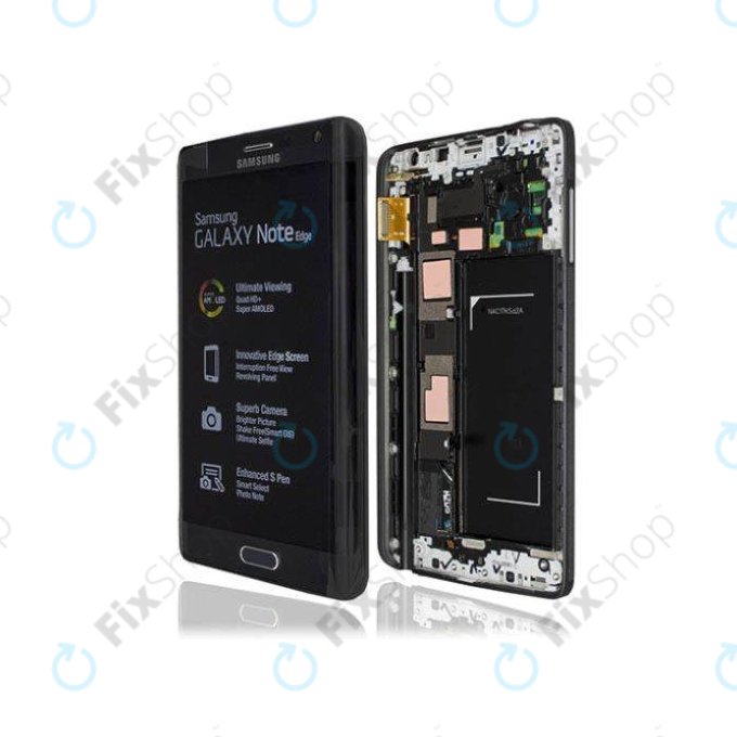 Samsung Galaxy Note Edge N915FY - LCD Kijelző + Érintőüveg + Keret (Black) - GH97-16636A Genuine Service Pack