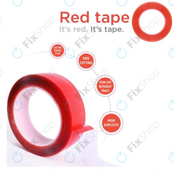 Magic RED Tape - Kétoldalú Ragasztó Szalag - 1mm x 25m (Átlátszó)