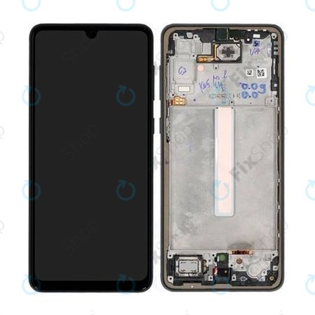 Samsung Galaxy A33 5G A336B - LCD Kijelző + Érintőüveg + Keret (Black) - GH82-28143A, GH82-28144A Genuine Service Pack