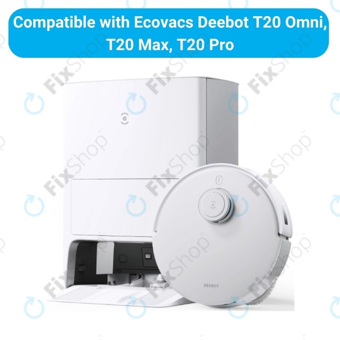 Pótalkatrész készlet Ecovacs T20, T20 Max, T20 Pro (1x Főkefe, 2x Szűrő, 2x Oldalkefe – fehér)