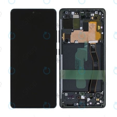 Samsung Galaxy S10 Lite G770F - LCD Kijelző + Érintőüveg + Keret (Prism Black) - GH82-21672A, GH82-22044A, GH82-22045A, GH82-21992A, GH82-22045A Genuine Service Pack