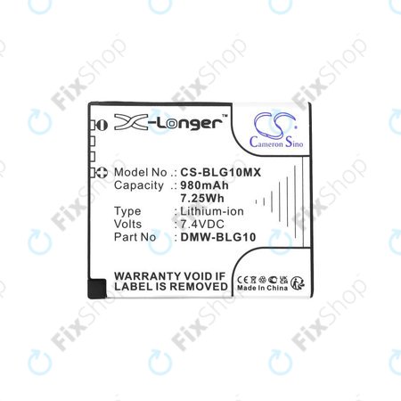 Akkumulátor Leica D-Lux Type 109, Panasonic Lumix DMC-GF3, GX7, LX100, 980mAh, Li-Ion, 7.4V, DMW-BLG10, HQ