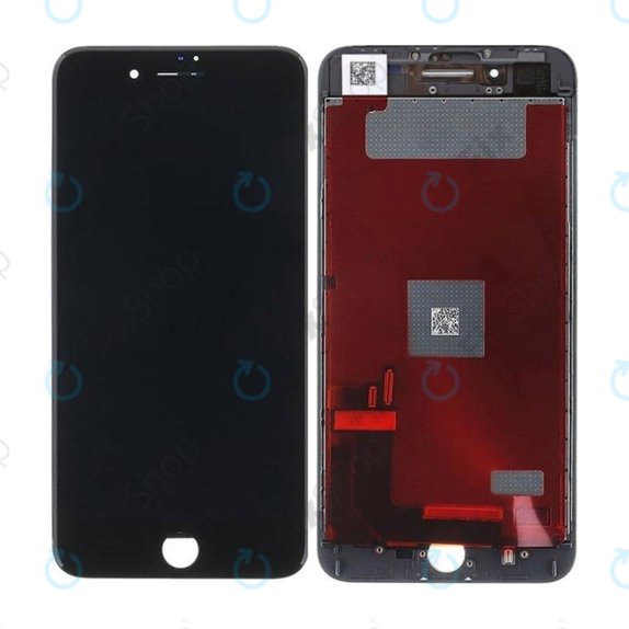 Kijelző In-Cell iPhone 8 Plus, Black, Érintőüveg kerettel, FixPremium
