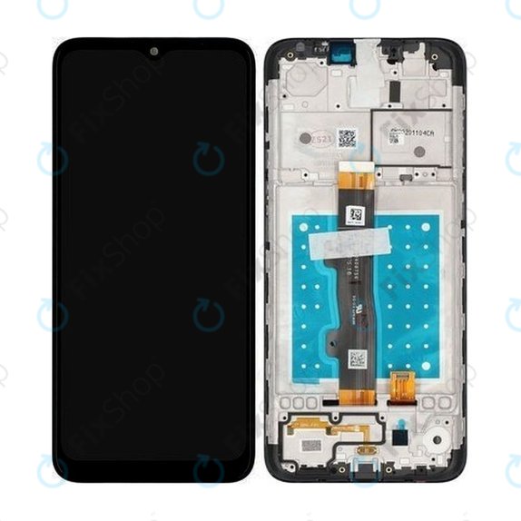 Motorola Moto E7 XT2095 - LCD Kijelző + Érintőüveg + Keret (Mineral Gray) TFT