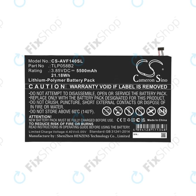 Akkumulátor Vodafone Tab Prime 7, 5500mAh, Li-Pol, 3.85V, TLP058B2, HQ