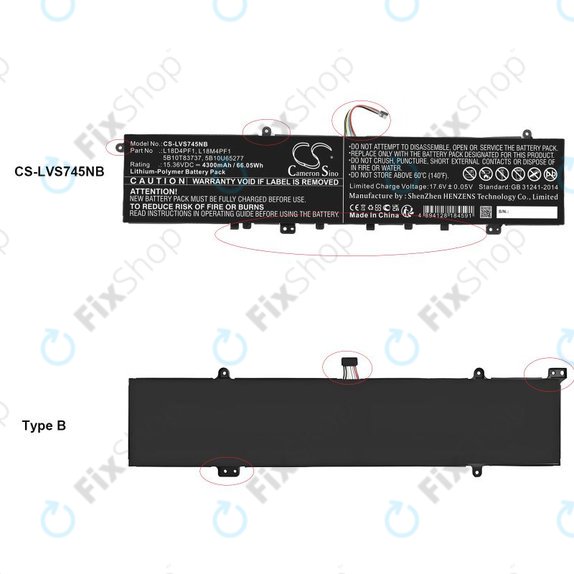 Akkumulátor Lenovo Yoga, 4300mAh, Li-Pol, 15.36V, L18D4PF1, HQ