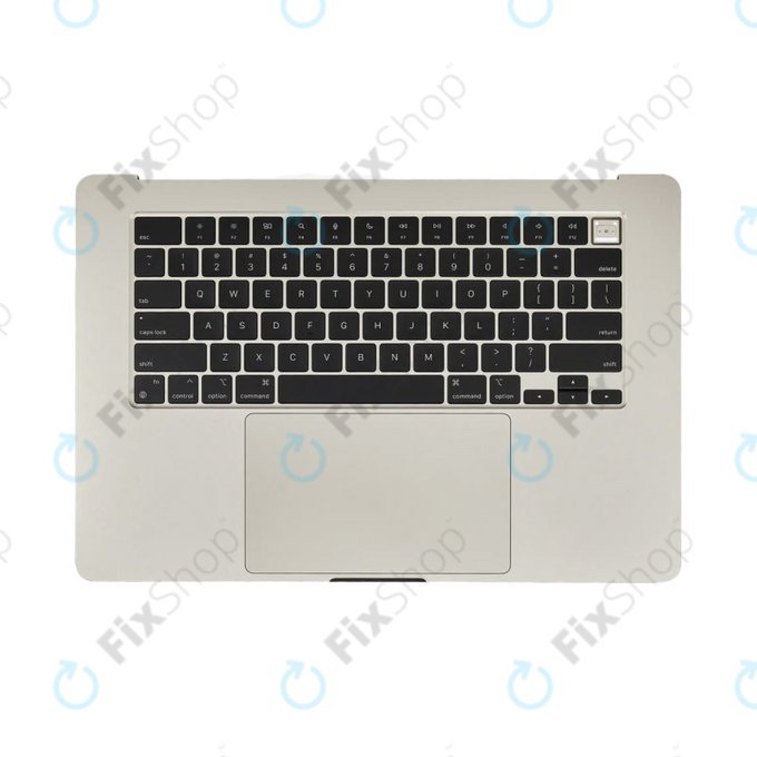 Felső billentyűzetkeret MacBook Air 15", A3114 (2024), US billentyűzettel és akkumulátorral, Starlight, 661-40268, Genuine Apple