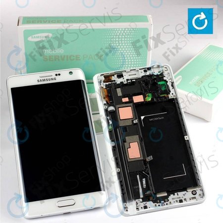 Samsung Galaxy Note Edge N915FY - LCD Kijelző + Érintőüveg + Keret (White) - GH97-16636B Genuine Service Pack