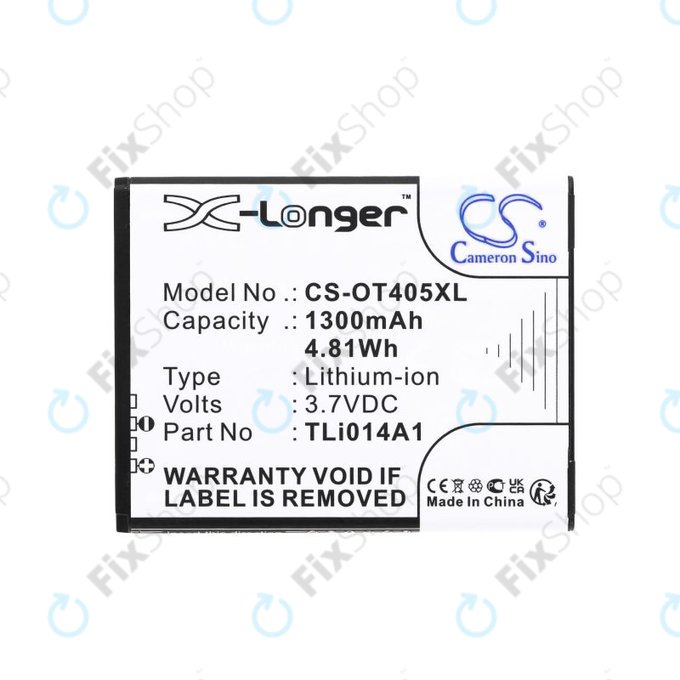 Akkumulátor Alcatel OneTouch Evolve, 1300mAh, Li-Ion, 3.7V, TLi014A1, HQ