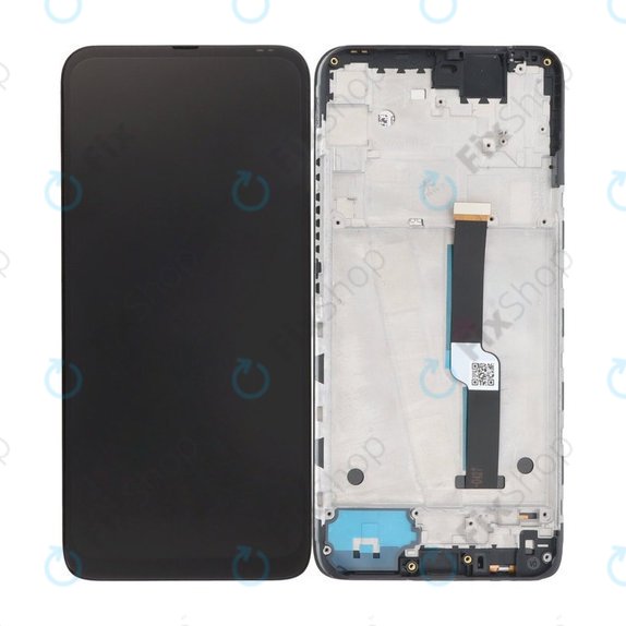 Motorola One Fusion Plus - LCD Kijelző + Érintőüveg + Keret (Twilight Blue) TFT