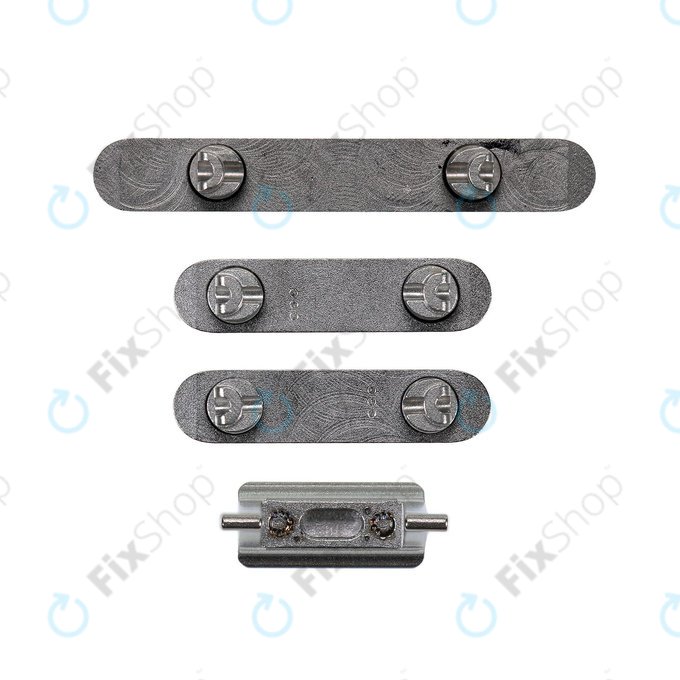 Apple iPhone XS Max - Hangerő + Bekapcsolás + Néma Üzemmód Gombok Szett (Space Gray)