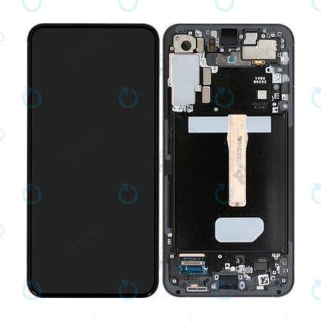 Samsung Galaxy S22 Plus S906B - LCD Kijelző + Érintőüveg + Keret (Graphite) - GH82-27500E, GH82-27501E Genuine Service Pack