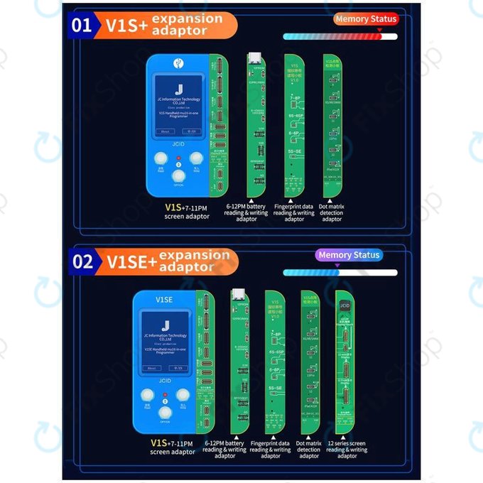 JC V1SE Programmer + LCD, Battery, Fingerprint, Face ID és 12-series Boards (iPhone 7 - 12 Pro Max)