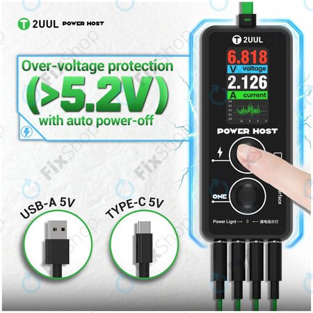 Digitális USB-C feszültség- és árammérő (Power Host), 2UUL PW15