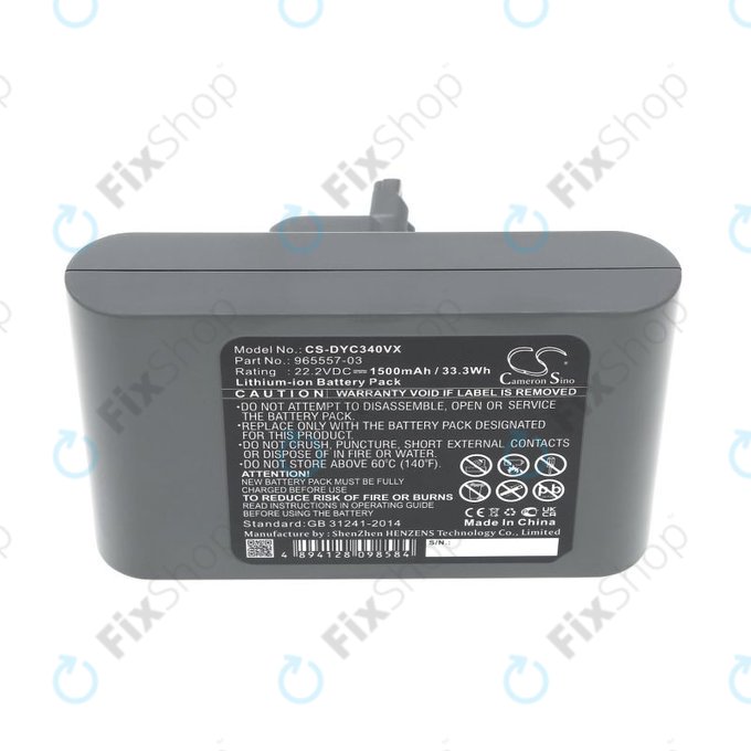 Akkumulátor Dyson DC31, DC34, DC35, DC44, DC45, DC56, 1500mAh, Li-Ion, 22.2V, 965557-03, HQ