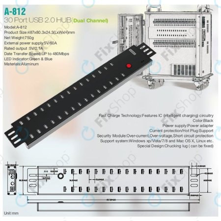 Sipolar A-812 - USB 2.0 HUB 30 porttal