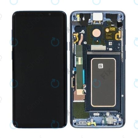 Samsung Galaxy S9 Plus G965F, G965FD - LCD Kijelző + Érintőüveg + Keret (Coral Blue) - GH97-21691D, GH97-21722D, GH97-21692D Genuine Service Pack