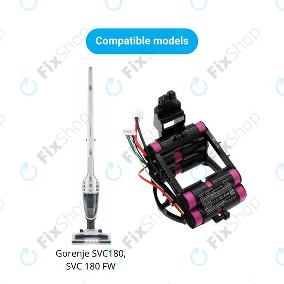 Gorenje SVC-series - Akkumulátor 861789 Li-Ion 18.0V 3000mAh HQ