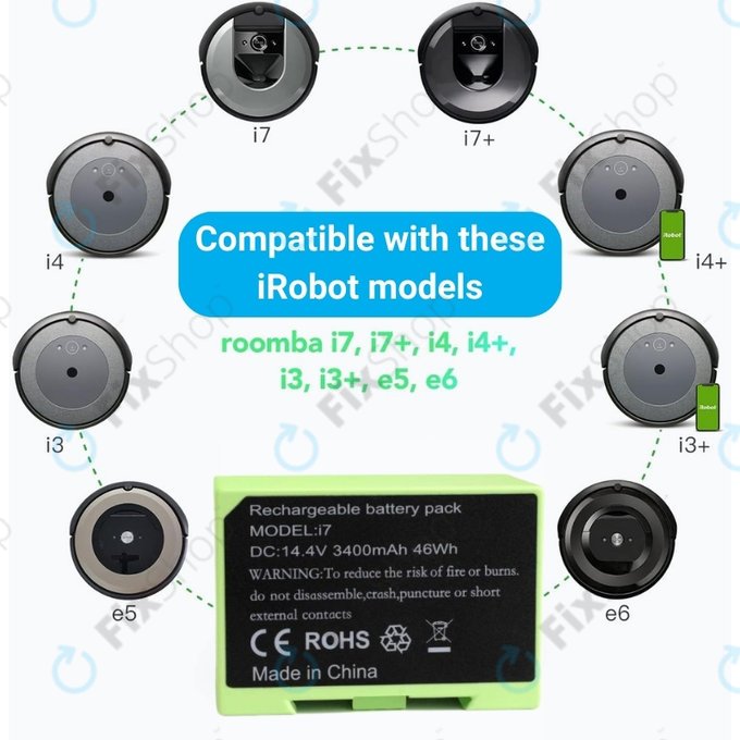 iRobot Roomba e-series, i-series - Akkumulátor ABL-D1, 4624864, ABL-D2 Li-Ion 14.4V 3400mAh