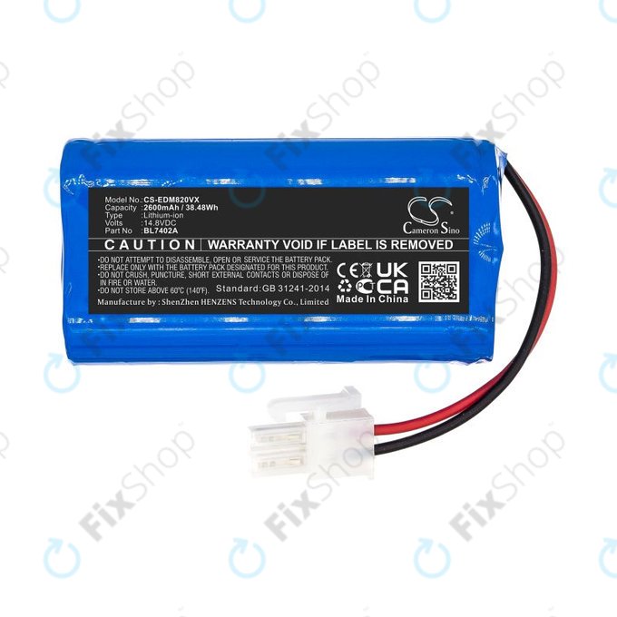 Akkumulátor Ecovacs Deebot M82, Tesla RoboStar T50, T60, T80 Pro, 2600mAh, Li-Ion, 14.8V, BL7402A, HQ