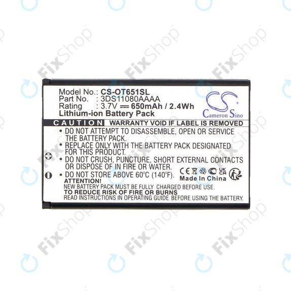 Akkumulátor Alcatel Lollipops, 650mAh, Li-Ion, 3.7V, 3DS11080AAAA, HQ