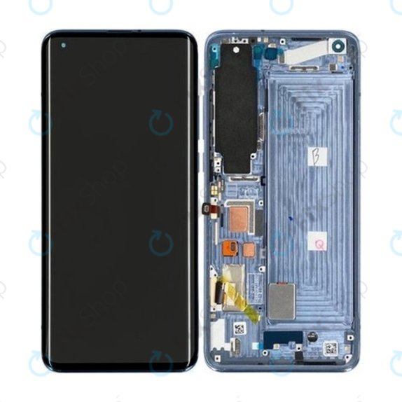Xiaomi Mi 10 - LCD Kijelző + Érintőüveg + Keret (Twilight Grey) - 56000500J200 Genuine Service Pack