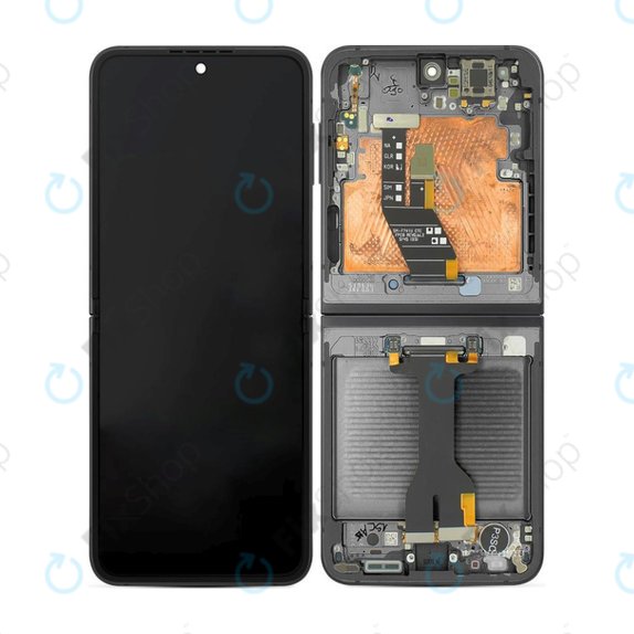 Samsung Galaxy Z Flip 6 F741B - LCD Kijelző + Érintőüveg + Keret (Black) OLED