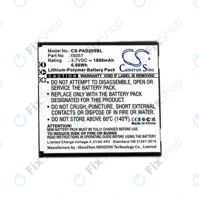 Akkumulátor Pax myPOS D200, D200T, IS275, D200, 1800mAh, Li-Pol, 3.7V, IS057, HQ