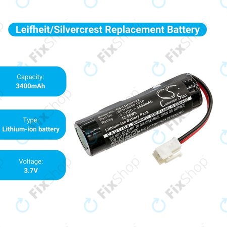 Leifheit Dry&Clean 51000, 51002, 51113, 51114 - Akkumulátor BFN18650 1S1P Li-Ion 3.7V 3400mAh HQ