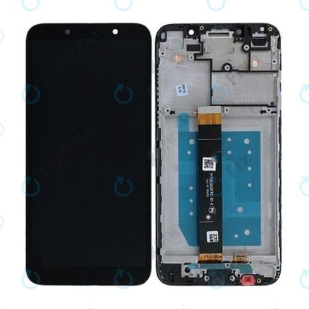 Motorola Moto E6 Play - LCD Kijelző + Érintőüveg + Keret (Steel Black) - 5D68C15720 Genuine Service Pack
