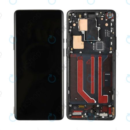 OnePlus 8 Pro - LCD Kijelző + Érintőüveg + Keret (Black) OLED
