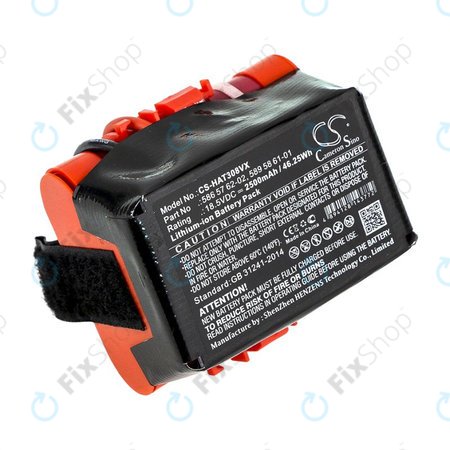 Akkumulátor Gardena R40, R50, R70, R80, Husqvarna Automower 305, 2500mAh, Li-Ion, 18.5V, 586 57 62-02, HQ