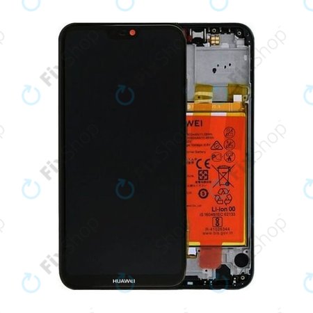 Huawei P20 Lite (2019) - LCD Kijelző + Érintőüveg + Keret + Akkumulátor (Charming Red) - 02352TMF