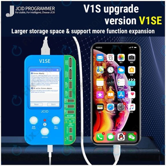JC V1SE Programmer + LCD, Battery, Fingerprint, Face ID és 12-series Boards (iPhone 7 - 12 Pro Max)