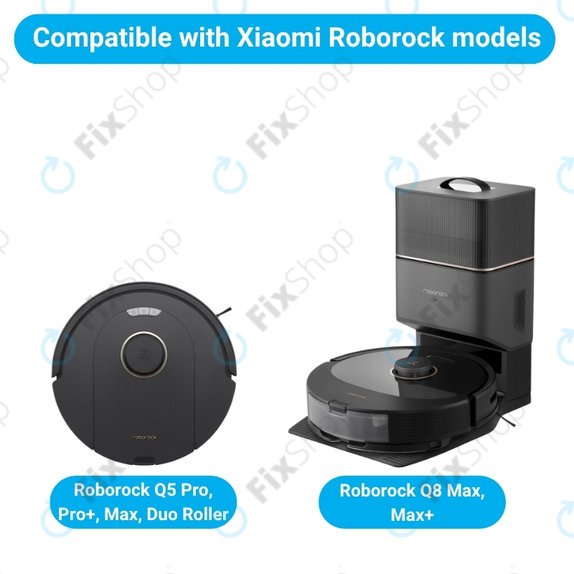 Pótalkatrész készlet Xiaomi Roborock Q5 Pro, Q8 Max+ (2x Főkefe, 4x Szűrő, 4x Oldalkefe – fekete, 4x Felmosórongy, 4x Porzsák)